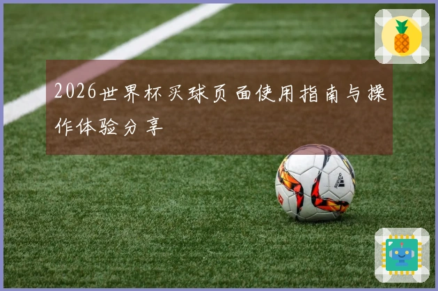 2026世界杯买球页面使用指南与操作体验分享